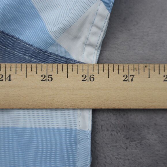 Wrangler Shirt Mens XL Extra Blue White Hike Camp Fish Outdoor Work Button Up - Picture 6 of 15